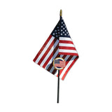 U.S. Flag Veteran Grave Marker With 30 Inch Tall American Cemetery