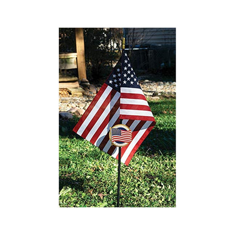 U.S. Flag Veteran Grave Marker With 30 Inch Tall American Cemetery